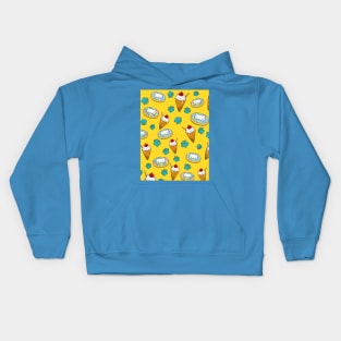 Cute cats eating desserts pattern Kids Hoodie